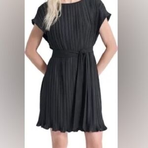 DKNY Black Pleated Dress